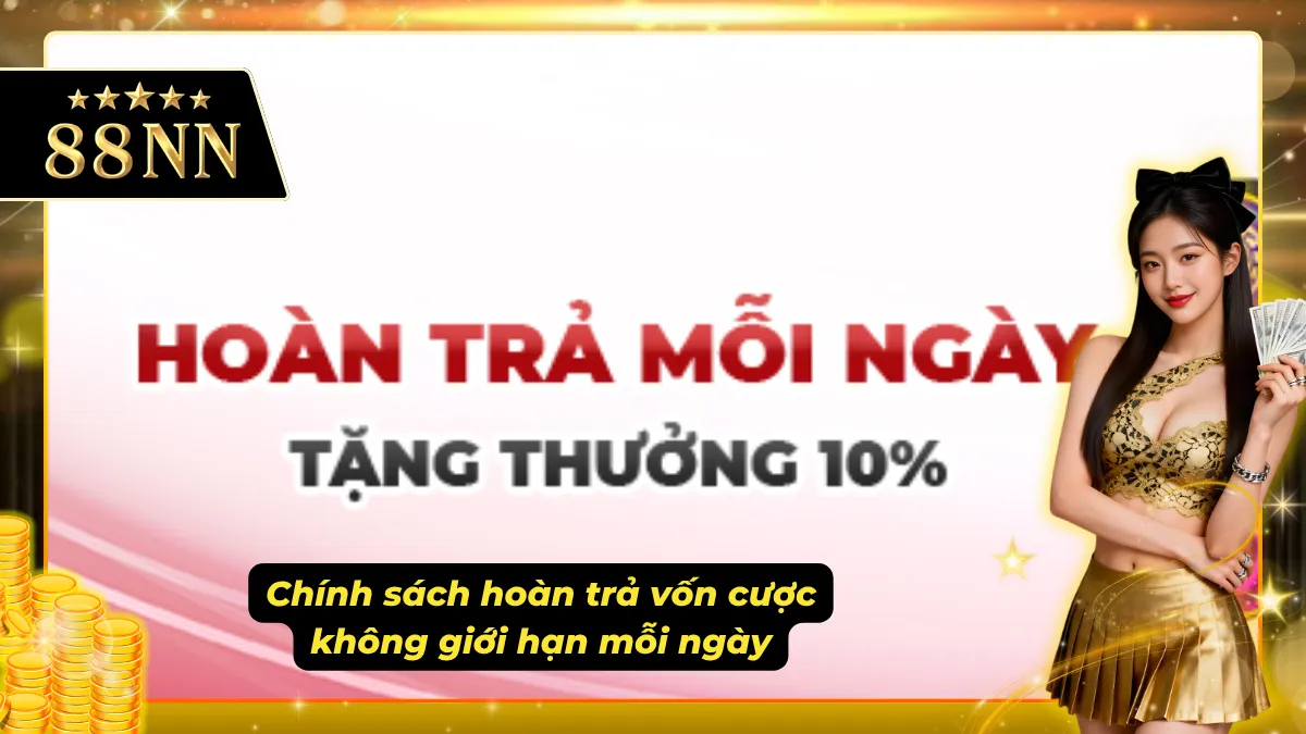 Chính sách ưu đãi hoàn trả vốn cược vào mỗi ngày không có giới hạn