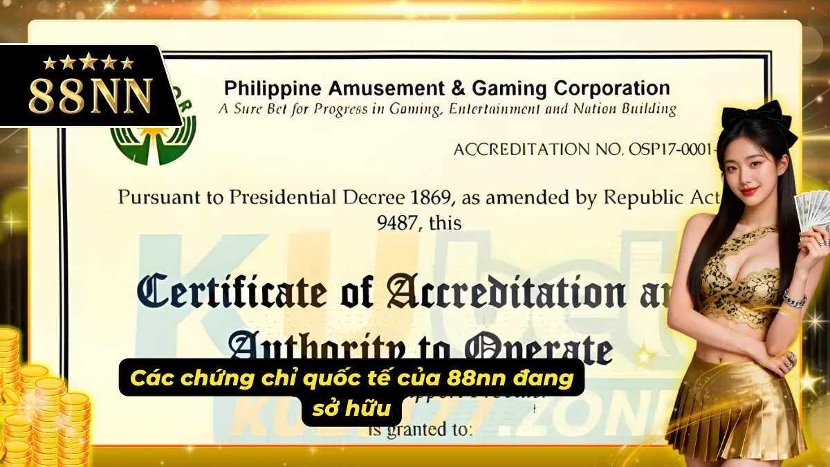 Những chứng chỉ quốc tế của nhà cái đang sở hữu để chứng minh